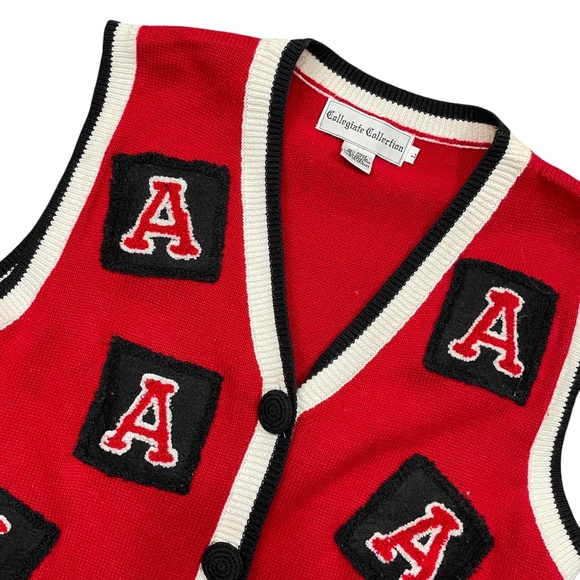 Collegiate Collection A Alabama‎ Arizona Vest Red Black Large Covered Buttons - - Picture 2 of 5